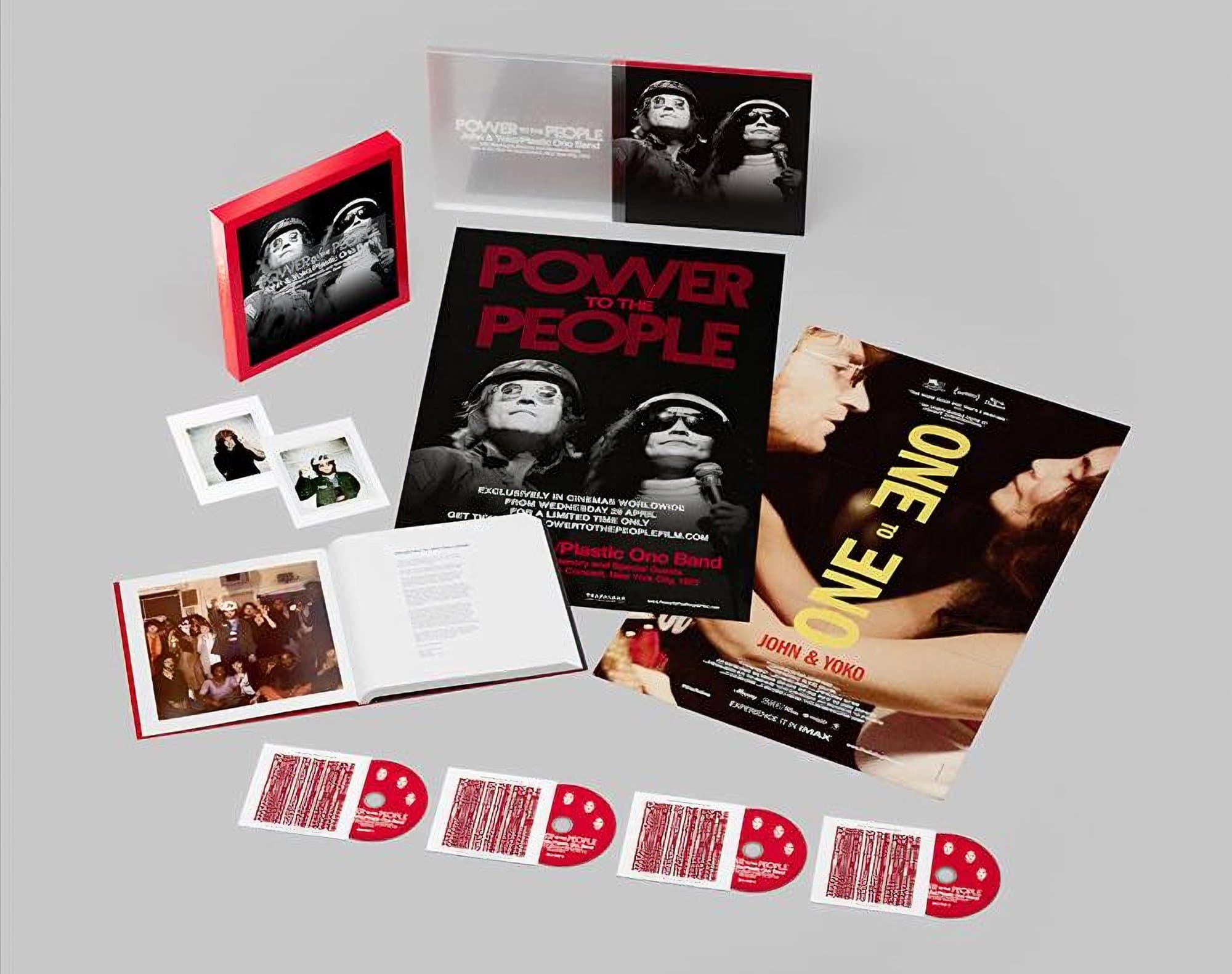 The Power to the People deluxe box with four Blu-rays, a book, postcards and a poster. (Source: UMusic)