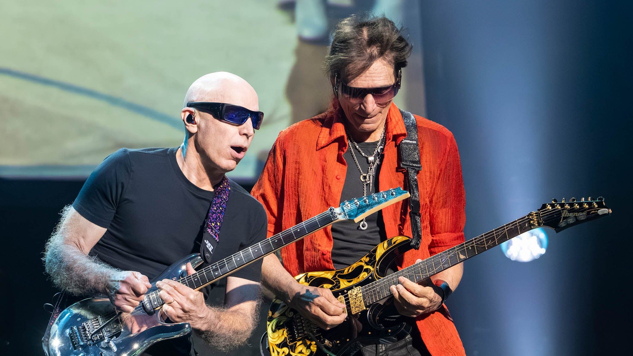 Steve Vai and Joe Satriani. (Source: Getty Images)