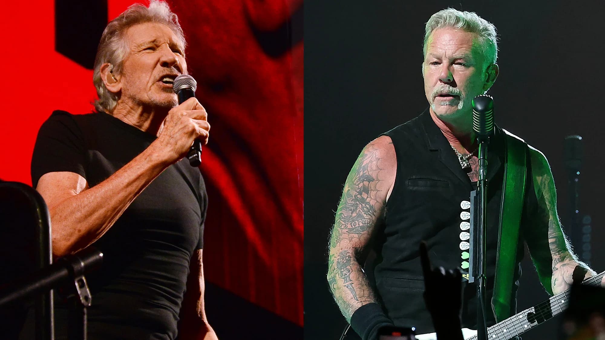Roger Waters and James Hetfield. (Source: Jim Dyson/Getty Images and Monica Schipper/Getty Images)