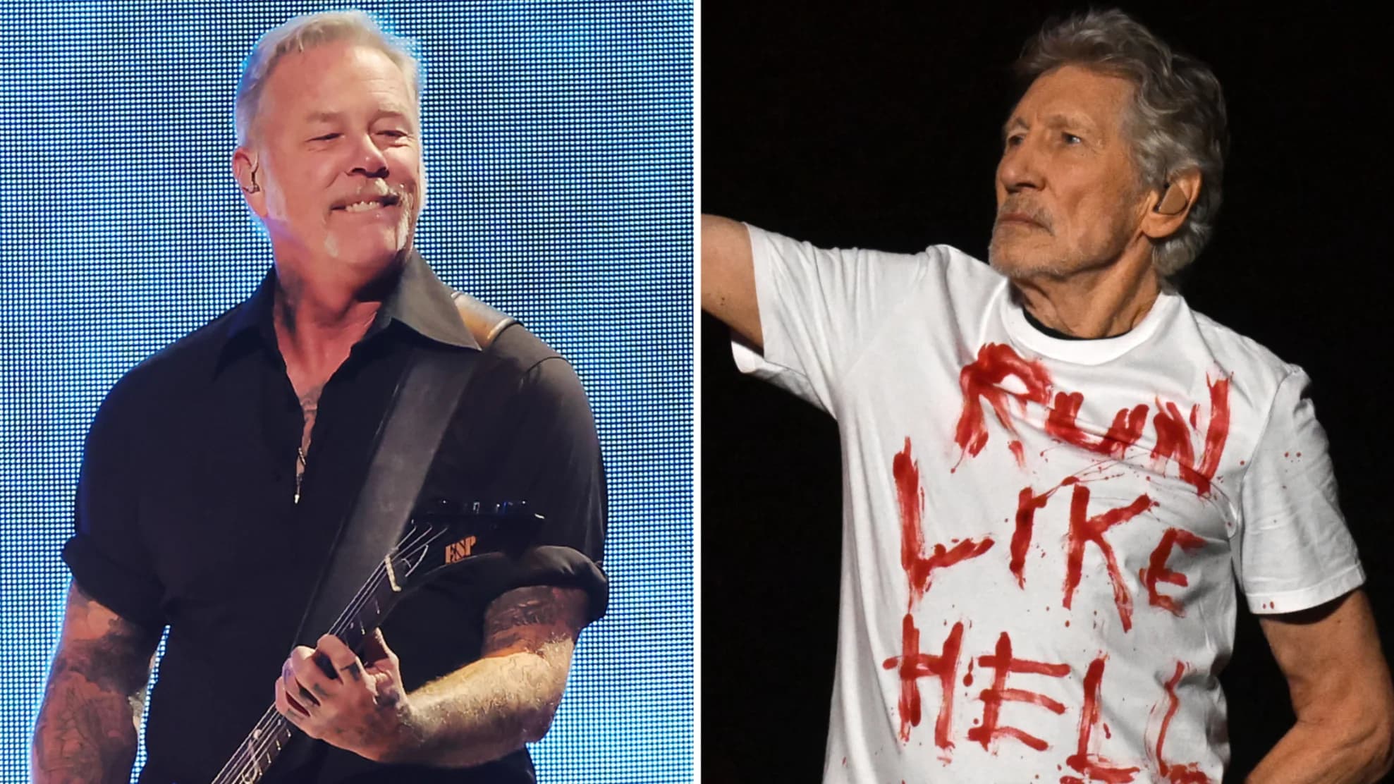 Roger Waters and James Hetfield. (Source: Kevin Winter/Getty Images and Raul Arboleda/Getty Images)